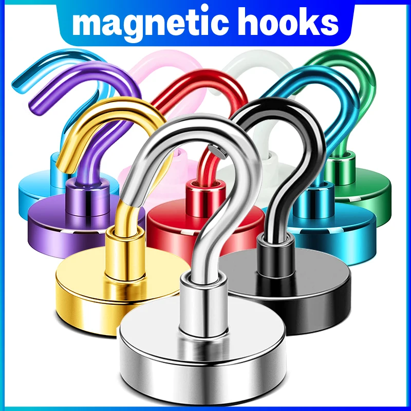 Super Stronger Neodymium magnet Hooks Heavy Duty Magnetic Hooks,Rare Earth magnets Hooks For Hanging，camping，Classroom Must Have