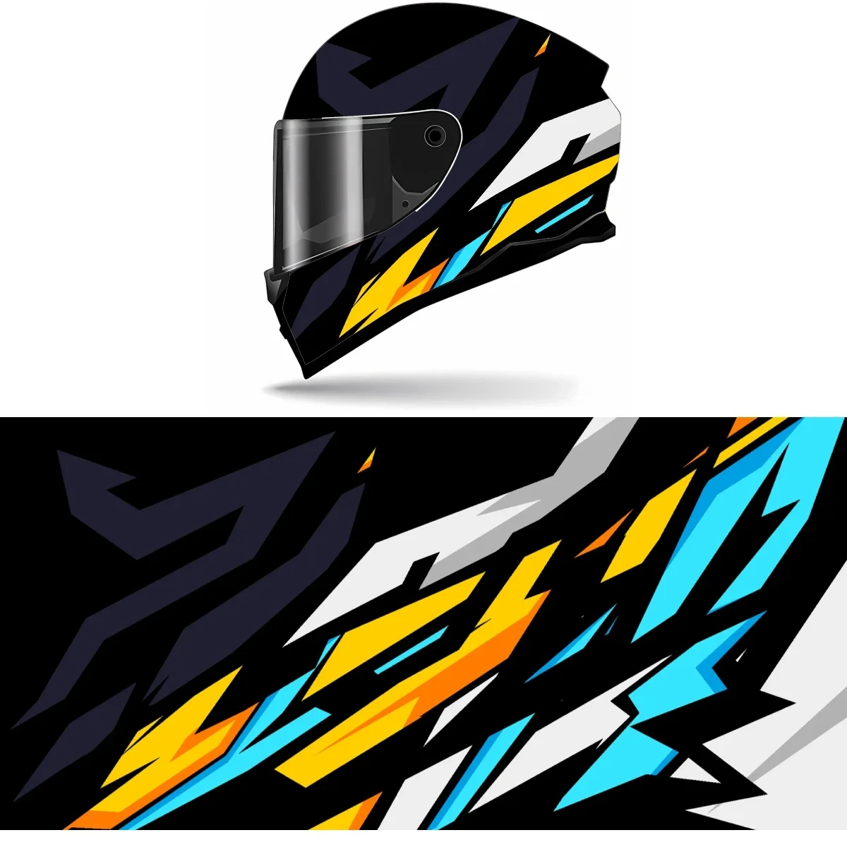 Abstract Arrows Full Helmet Wrap Sticker Motorcycle Helmet Racing Graphic Decal Vinyl Wrap Helmet Decor Sticker