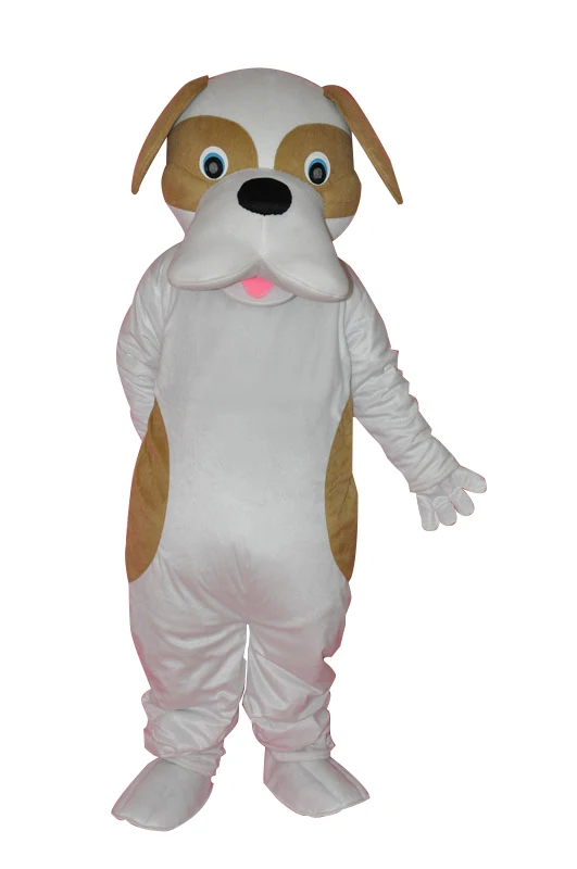 Novo personagem adulto marrom e branco cão mascote traje halloween vestido de natal corpo inteiro adereços roupa traje da mascote