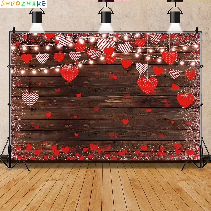 Виниловые фоны для свадебной фотографии ко Дню святого Валентина, реквизит, роза, сердце любви, романтические фотовоздушные шары, вечерние фон VS-95