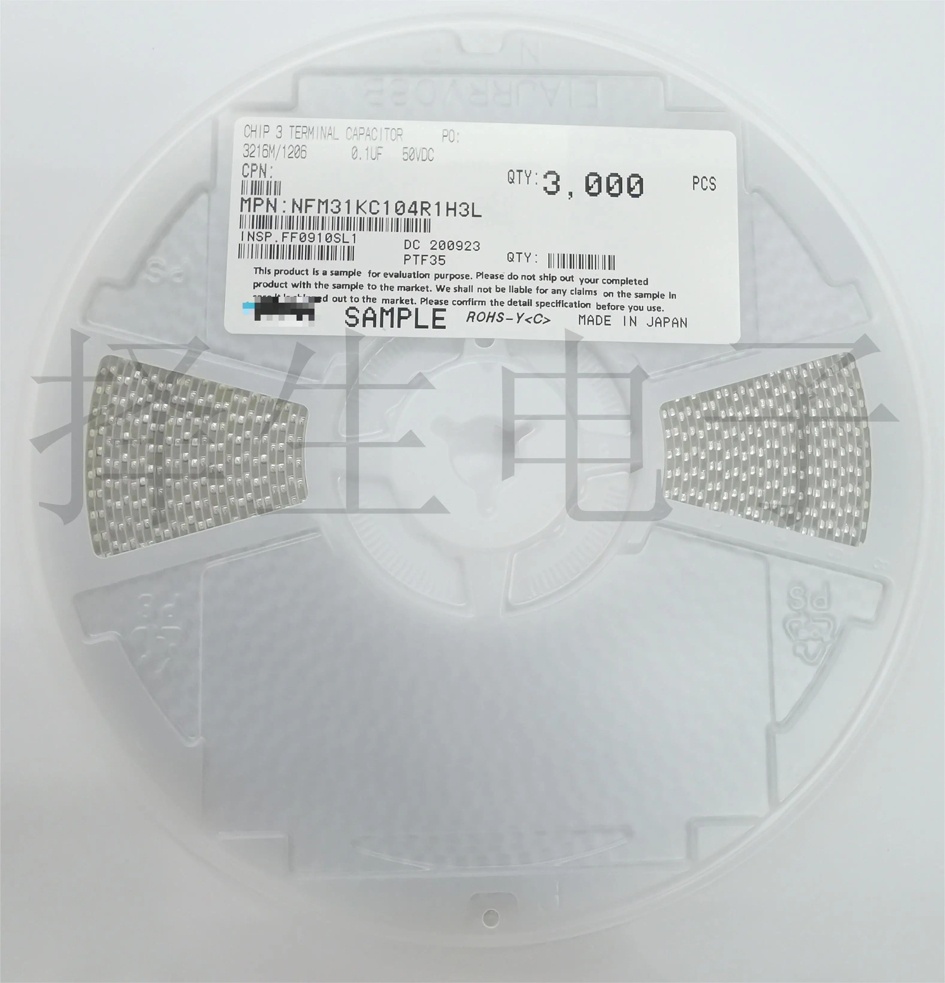 Imagem -03 - Três Capacitores Terminais do Filtro Novos e Originais Nfm31kc103r2a3l Smd 1206 001 uf 10nf 6a 100v 10 Peças Pelo Lote