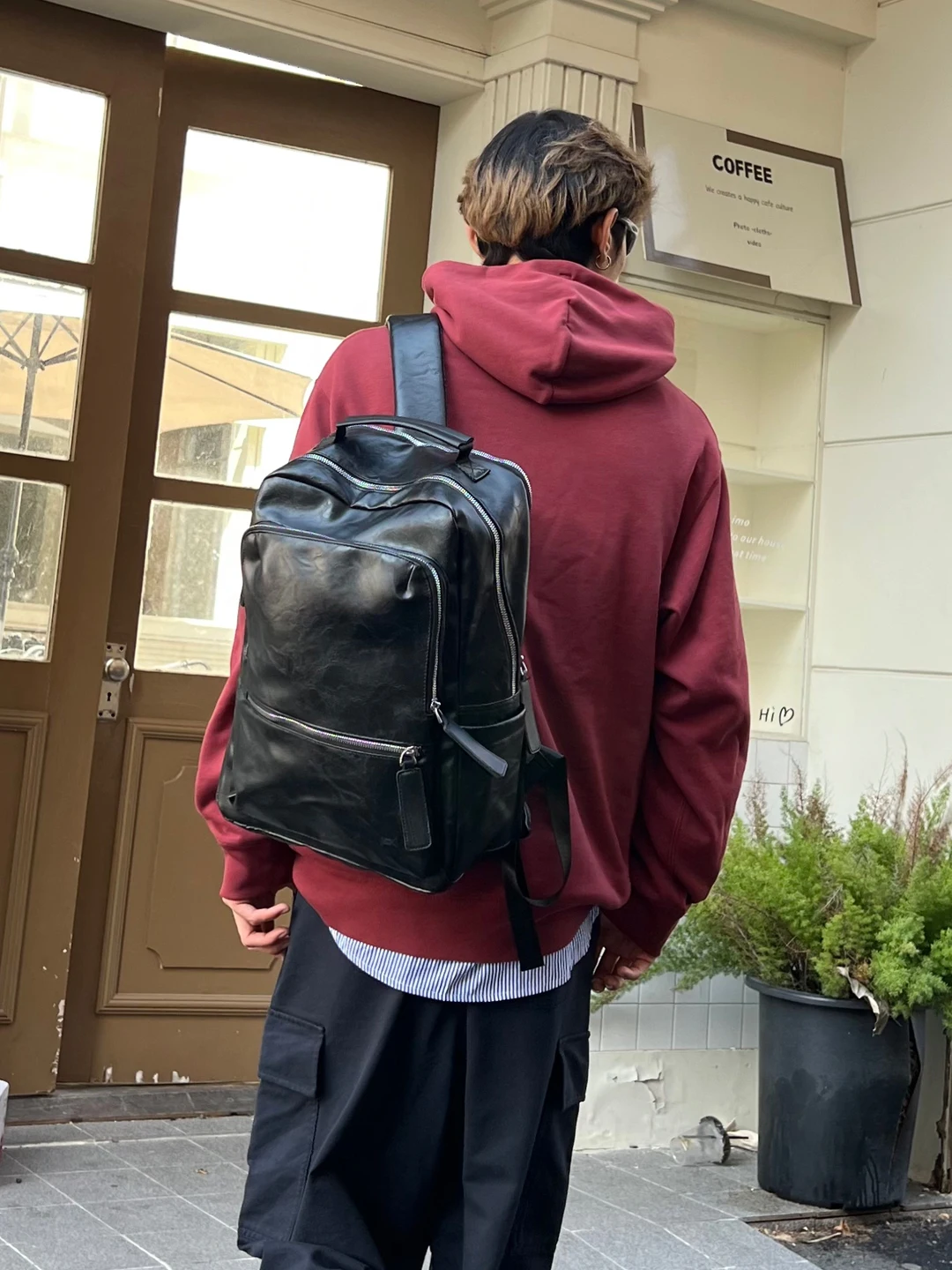 

Retro American Casual Leather Large Capaci Commuter Bapa ex Student Leisure Street Personali Vertical Square ape