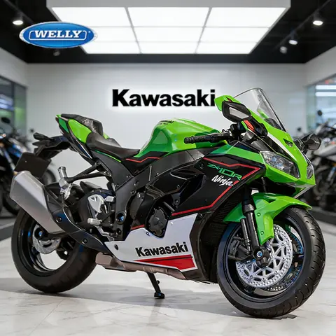 WELLY 1/12 Kawasaki Ninja ZX10R Motorcycle Model Toy Vehicle