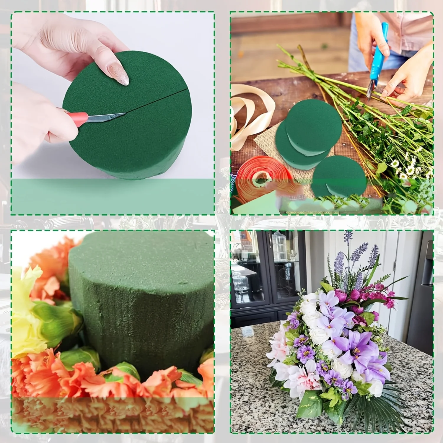 8pcs Round Floral Foam Green W - đánh giá và giá Floral Foam Oasis