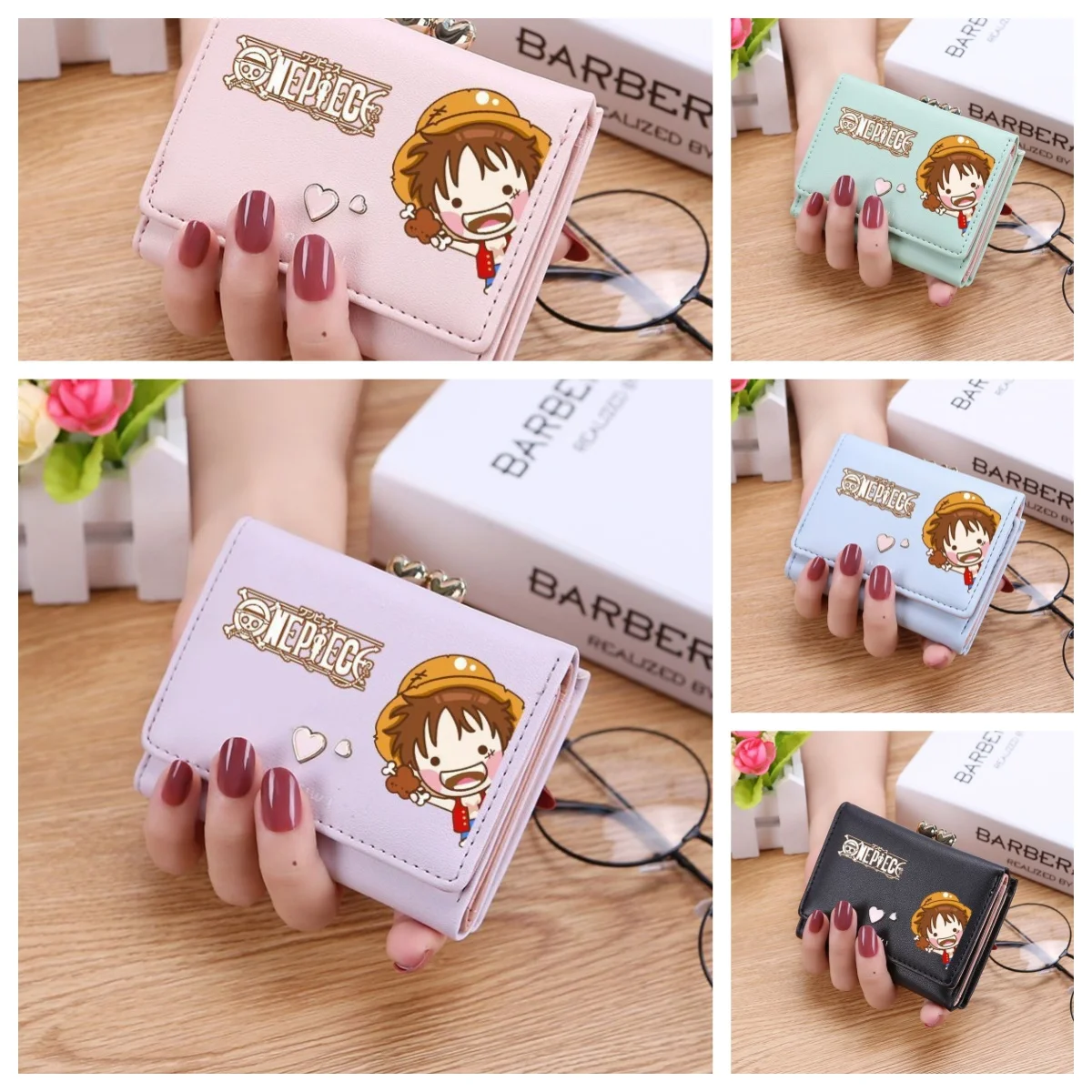 

New Cartoon Figure Anime Peripherals Card Holder Pack Trifold Ins Style Coin Purse Wallet Student Mini Portable Cute Gift