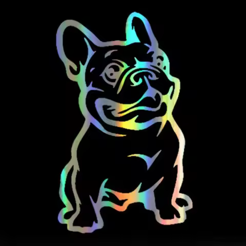 Funny French Bulldog Animal Decor Car Sticker Automobiles Motorcycles Exterior Accessories Reflective Vinyl Decals