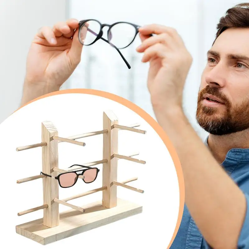 Sunglasses Rack Wooden Multiple Glasses Holder Glasses Display Stand Eyeglass Stand Detachable Sunglass Rack For Men Women Homes