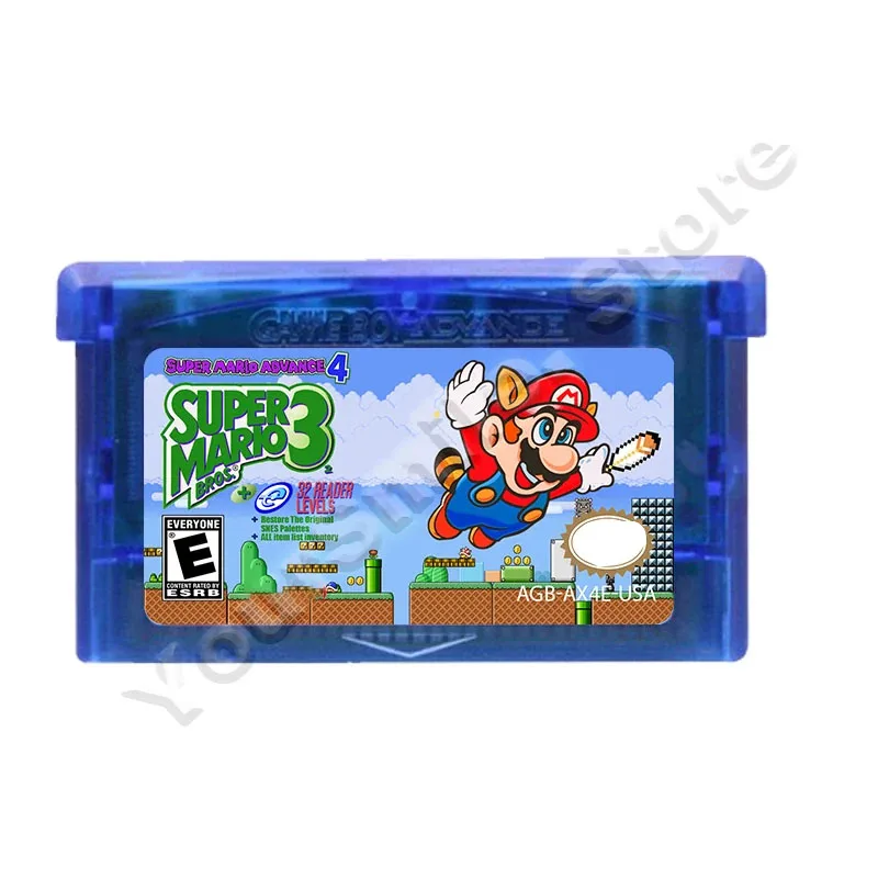 New GBA Game Cartridge Video Game Console Card Mario Series Super Mario Advance 4 English Version with Box Collection Gifts Toys