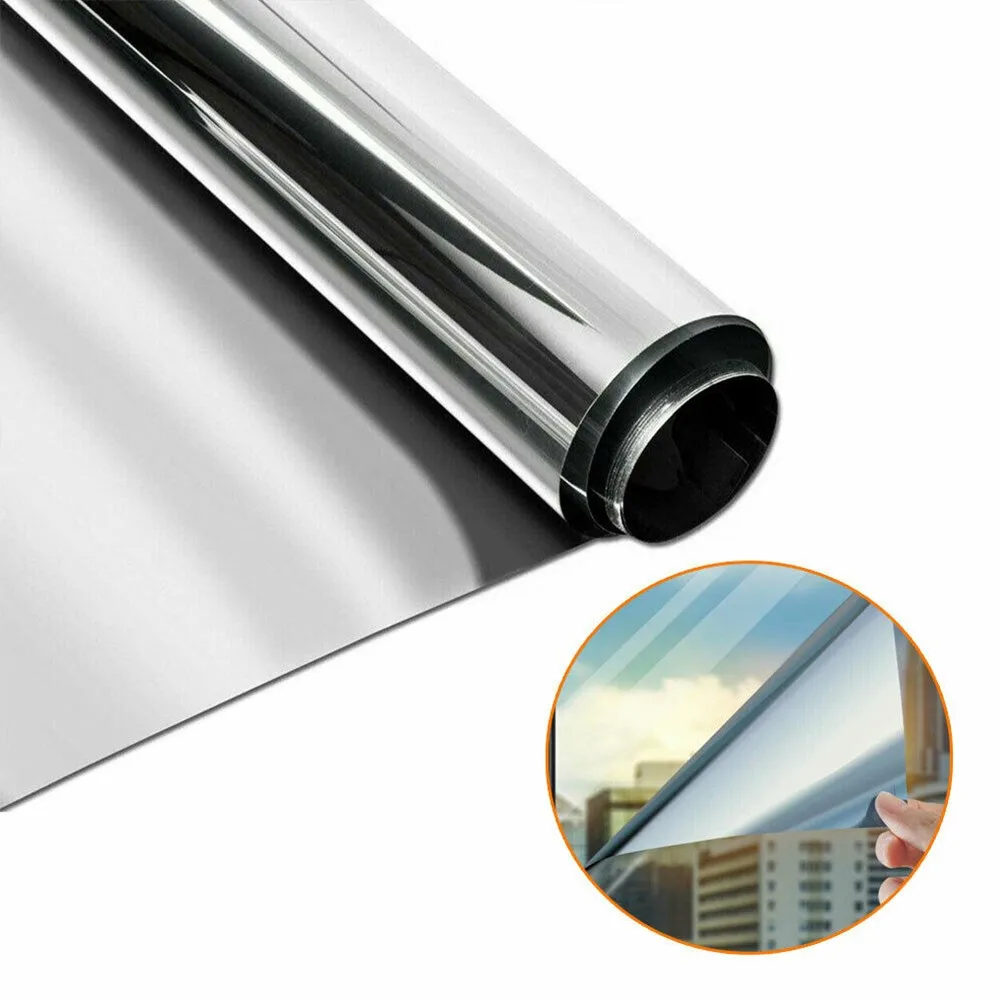 

Car Casement Tint Film Chrome For Home Accessories Anti-UV Office Glass Roll Uncut 0.08mm Thickness 19.7 X 118.1in