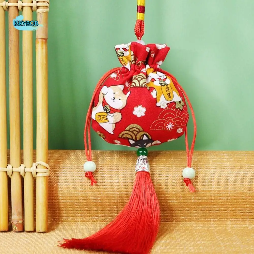 

Tassel Necklaces Case Drawstring Cloth Flower Pattern Empty Sachet Chinese Style Storage Bag Women Jewelry Bag Purse Pouch
