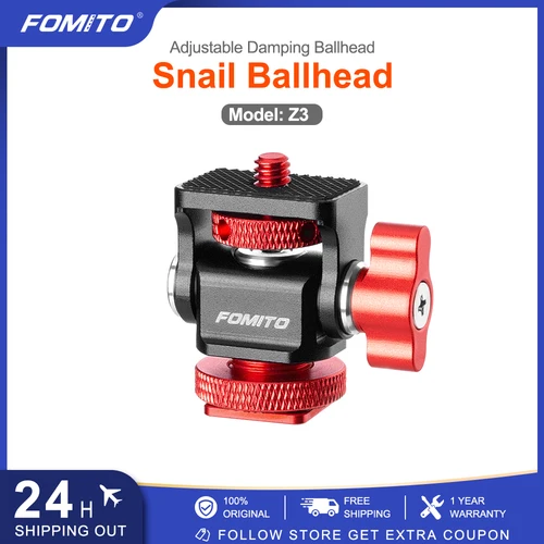 FOMITO Mini soporte para Monitor cabeza de trípode aleación de aluminio zapata fría tornillo 1/4 para montaje cámara Monitor teléfono luces de Flash LED