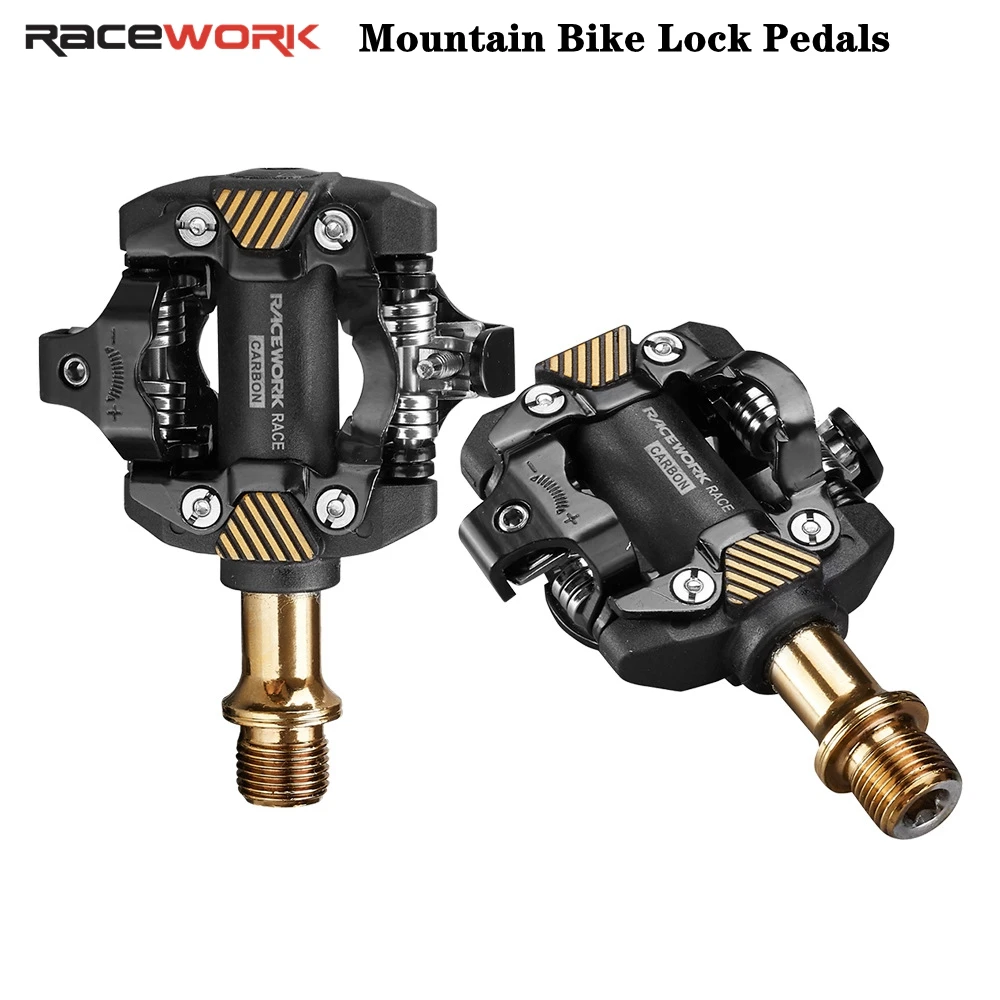 

RACEWORK Self-Locking SPD Pedals MTB Bike Pedals Mountain Bicycle Clipless DU Bearing Footrest Cycling Accessories