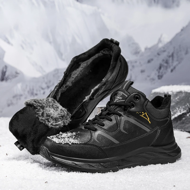 

Winter Plush Hiking Shoes Breathable Men‘s Outdoor Warm Sneakers Snow Ankle Boots Non-slip Trekking Shoes Lightweight Sneakers