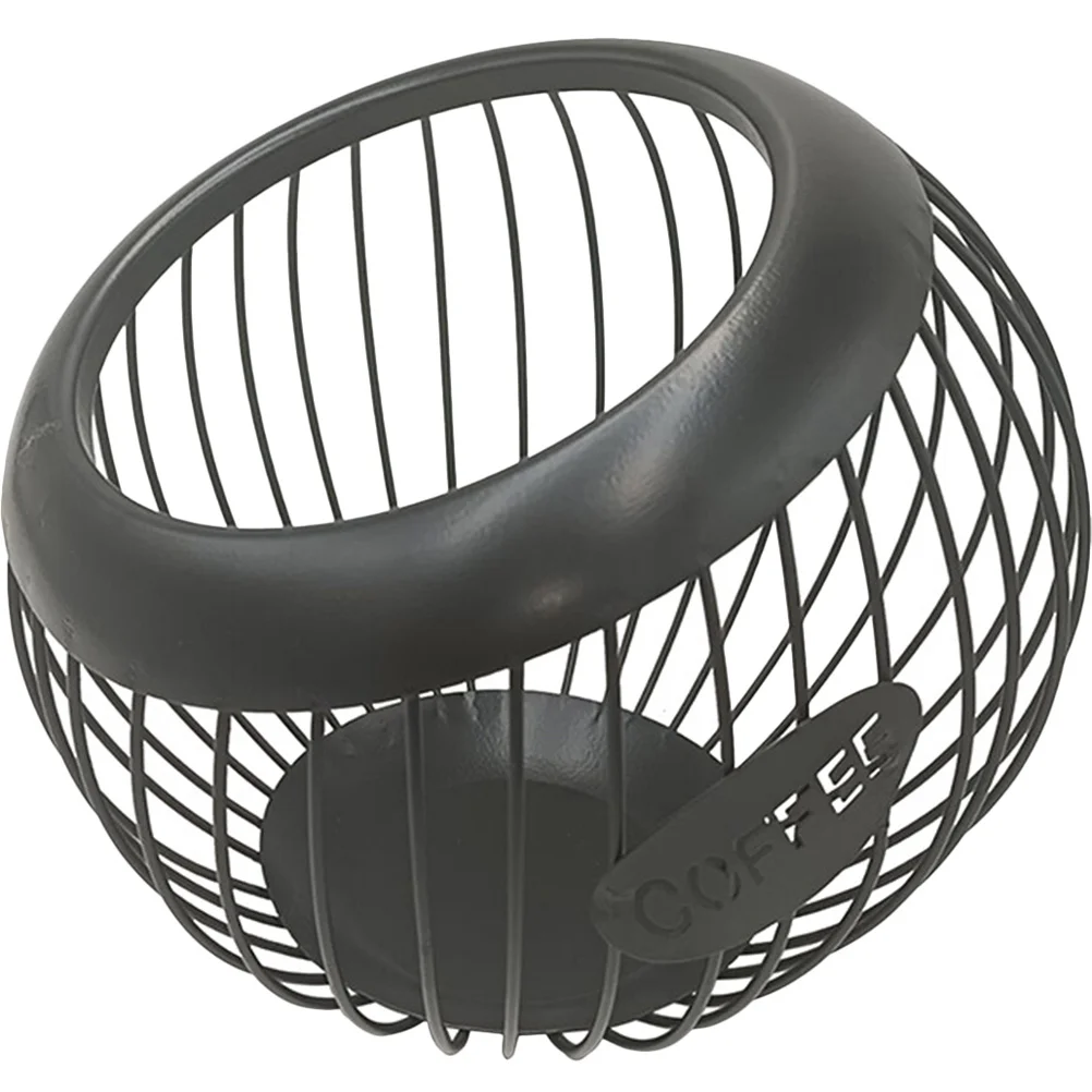 

Coffee Holder Iron Storage Basket Round Design Organizer for Coffee Bar Home Office Fruit Snack Storage
