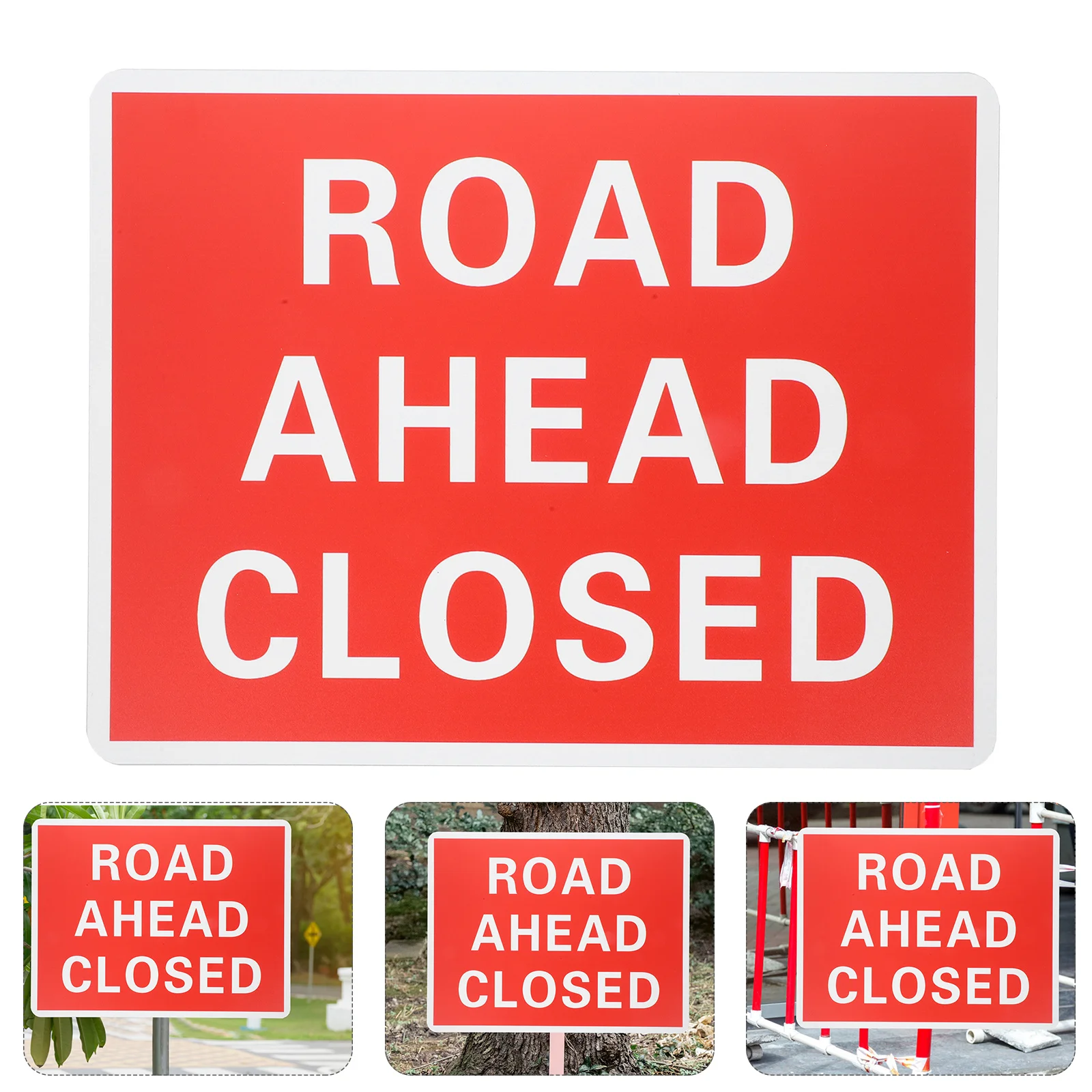 

PVC Road Closed Sign Durable Smooth Material Large Print Clear Visible Driveway Warning Signboard Road Closed Sign