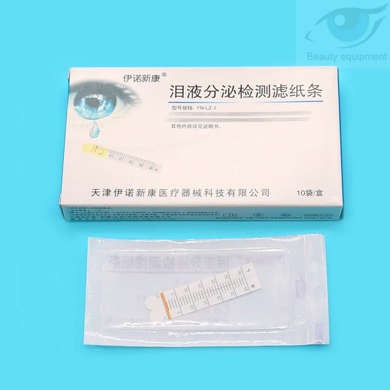 Tianjin Yinuo Xinkang-Bandelette de papier filtre pour la détection de la sécrétion de larmes, fluorescéine, sodium, test pour les yeux, consommables ophtalmiques