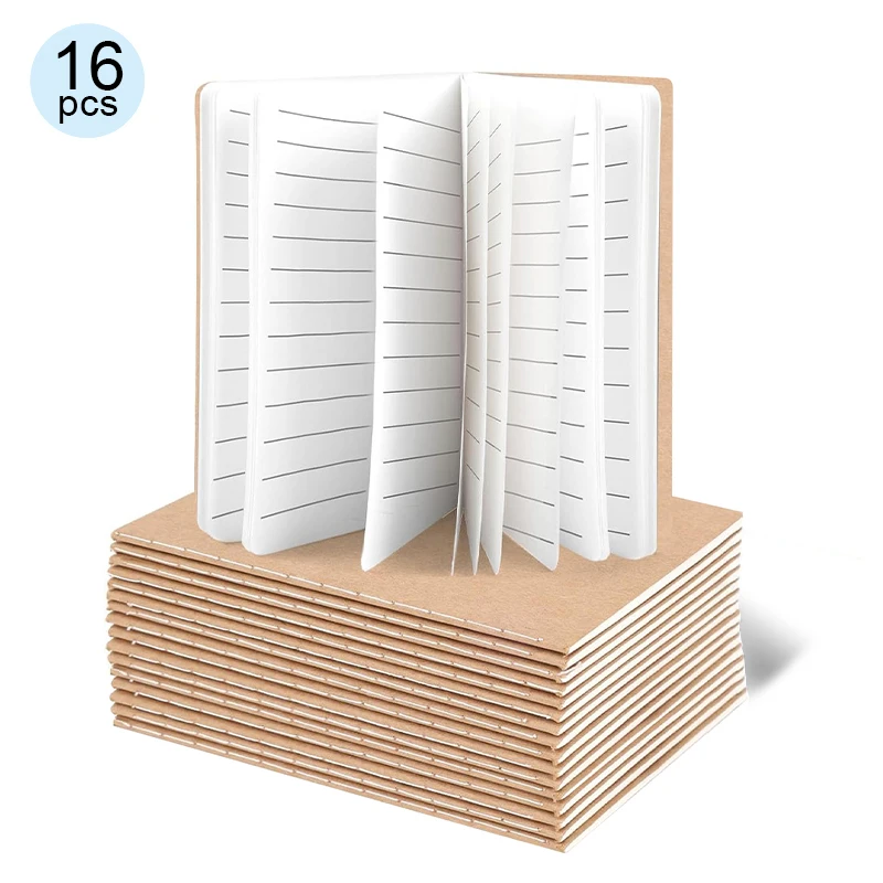 24 STKS Kraft Notebooks, 3.5x5in Pocket Notebooks Blanco Papier Kleine Pocket Journal Blocnotes voor School Office Home Reizen Geschenken