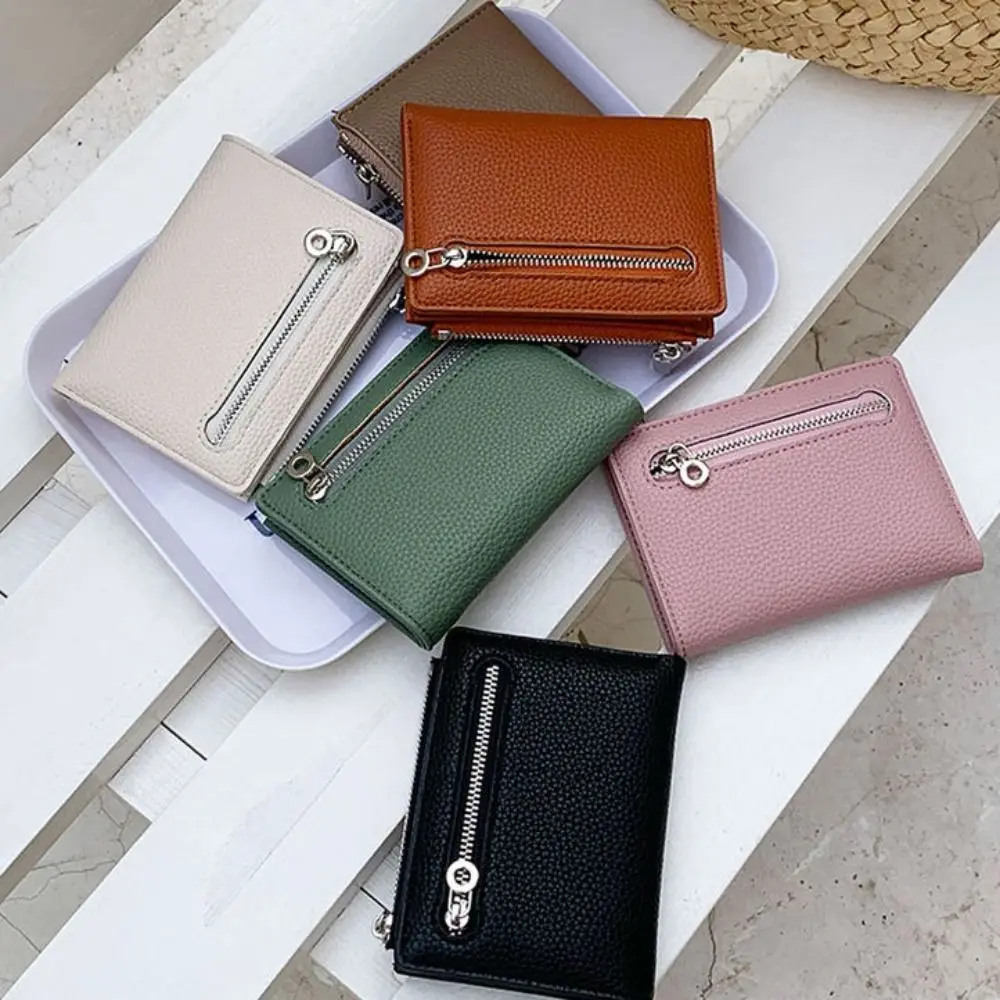 

Женский кошелек из искусственной кожи, короткий, с несколькими слотами, большой емкости, на молнии, держатель для карт, удостоверение личности, держатель для кредитных банков, сумка для денег, кошелек для монет