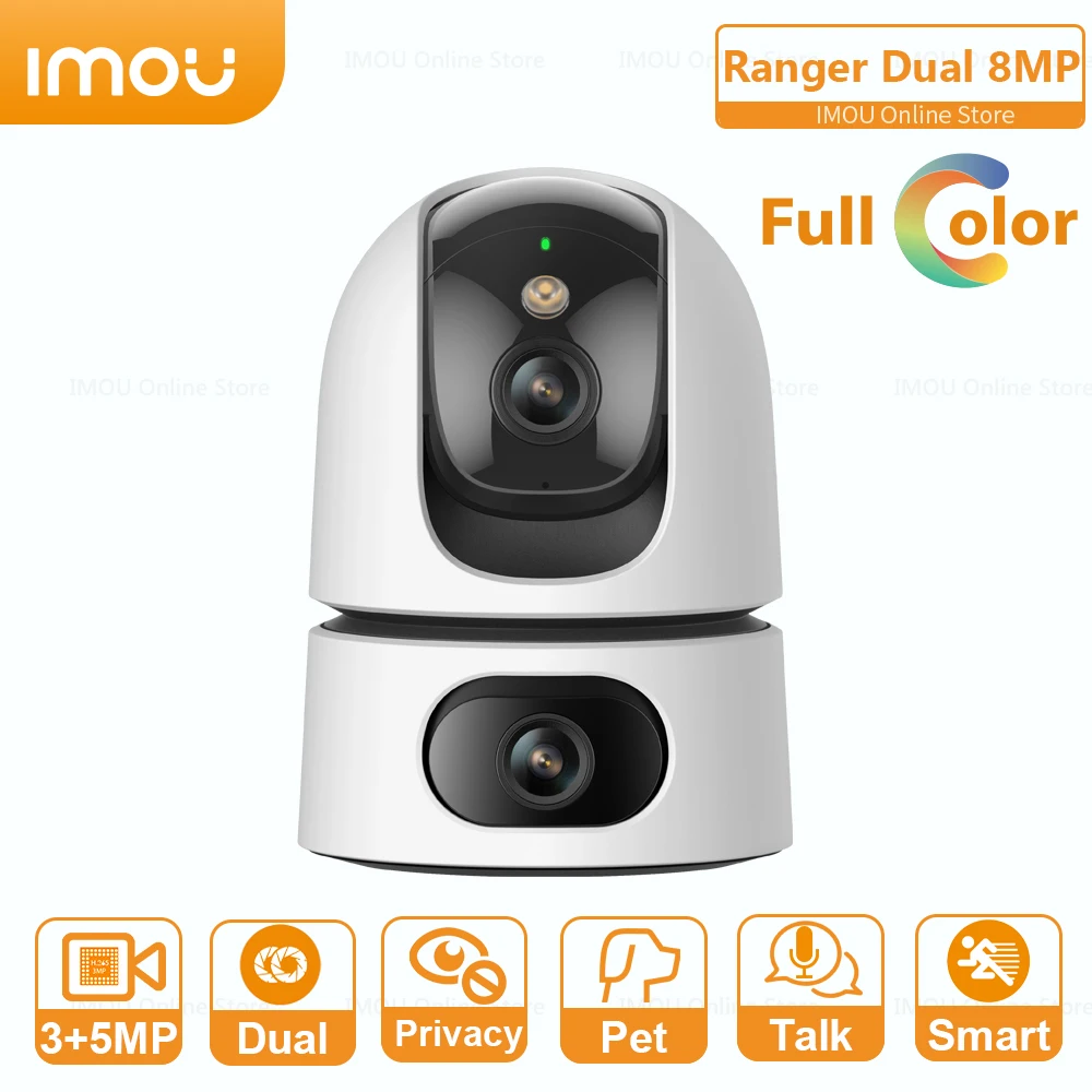 

IMOU IP Camer Ranger Dual 8MP Wifi 360° PTZ Two Lens Night Vision Pet Detection Two-Way Talk Home Security Surveillance Indoor