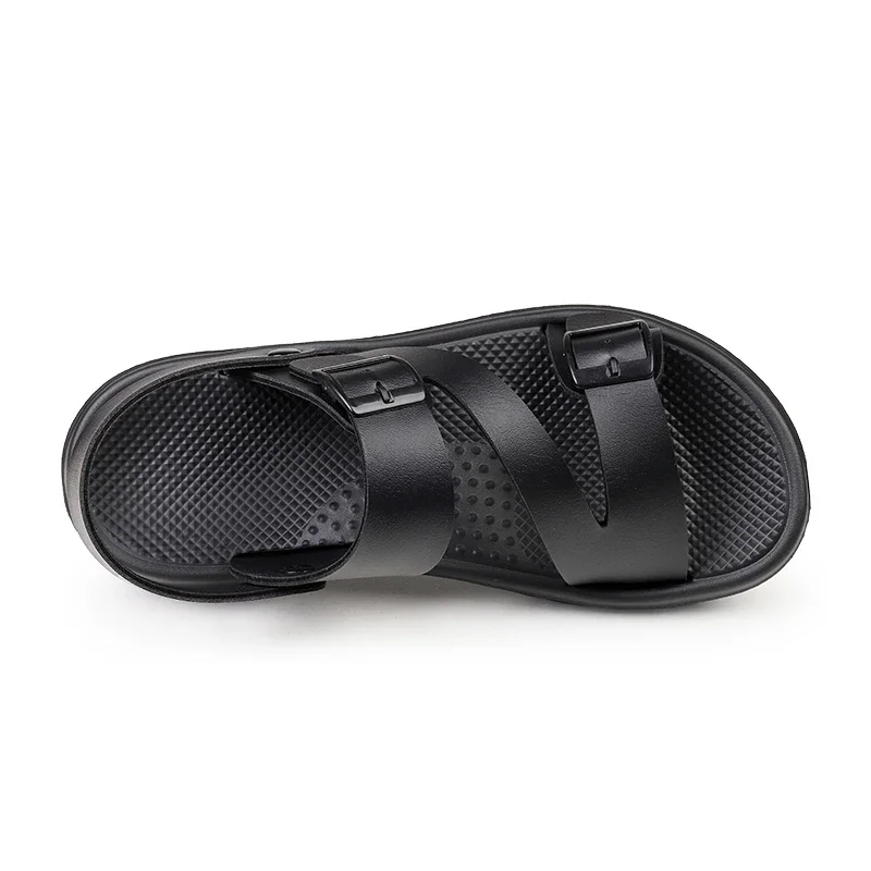 Sandalias de verano para hombre, zapatillas deportivas informales para exteriores, zapatos romanos transpirables antideslizantes de cuero PU,