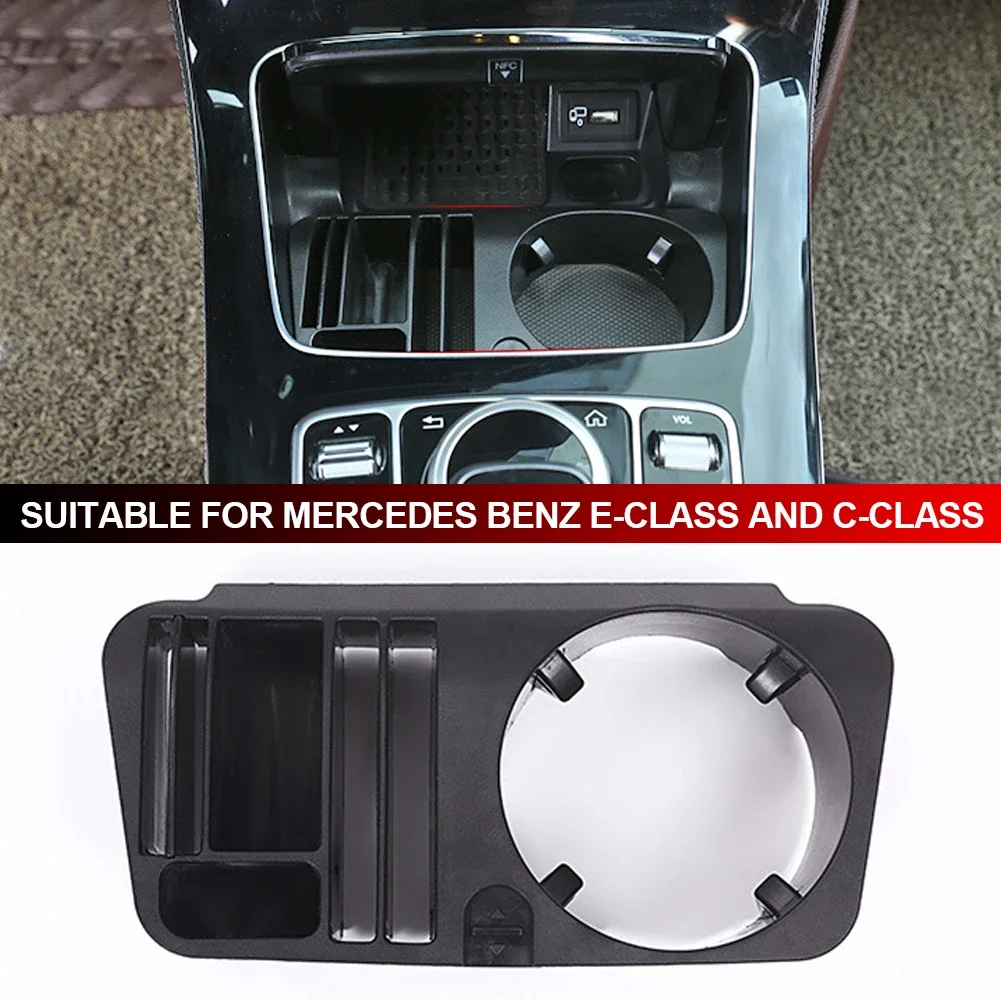 

Car Central Control Water Cup Holder Storage Box Phone Holder for Mercedes Benz C E GLC Class W205 X253 W213 2015-2021
