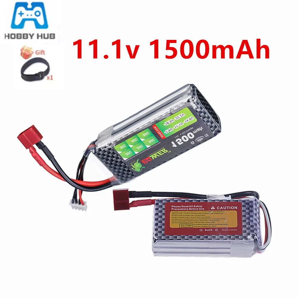 High Performance 40C-60C 3S Lipo Battery 11.1V 1500mAh for RC Model Helicopter Drone Airplane Boat Car Truck Battery
