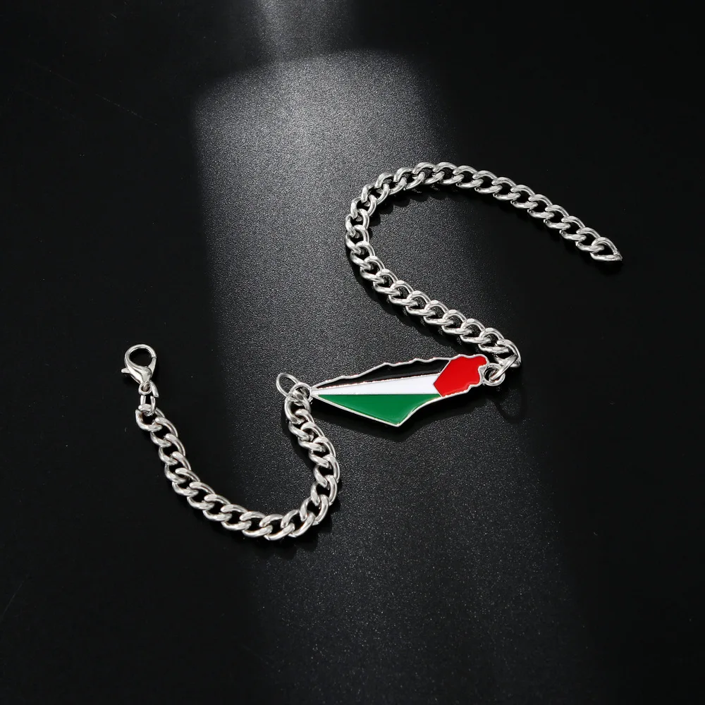 Metal Palestinian Bracelet for Men and Women, Creative Personality, Imitation Gold Flag Handpiece