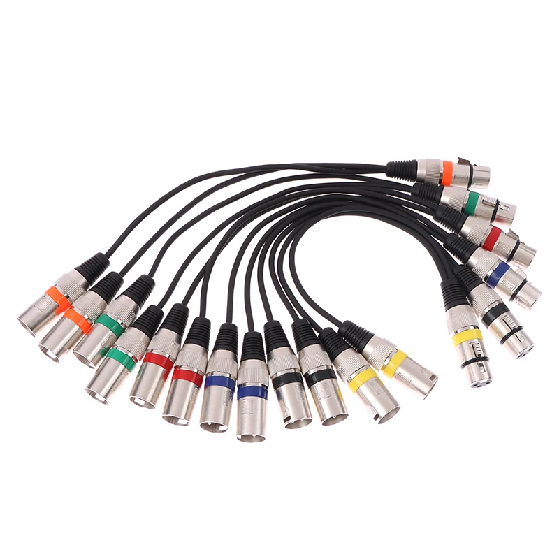 3Pin Female Jack To Dual 2 Male Plug Y Splitter 30CM Adapter Cable Wire For Microphone Amplifier Speaker Headphone Mixer
