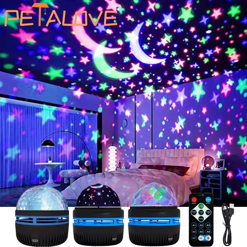 Starry LED Night Light, Water Ocean Wave, Starry Projector, USB Galaxy, Creative Romantic Decoration for Home Room, Bar, Disco