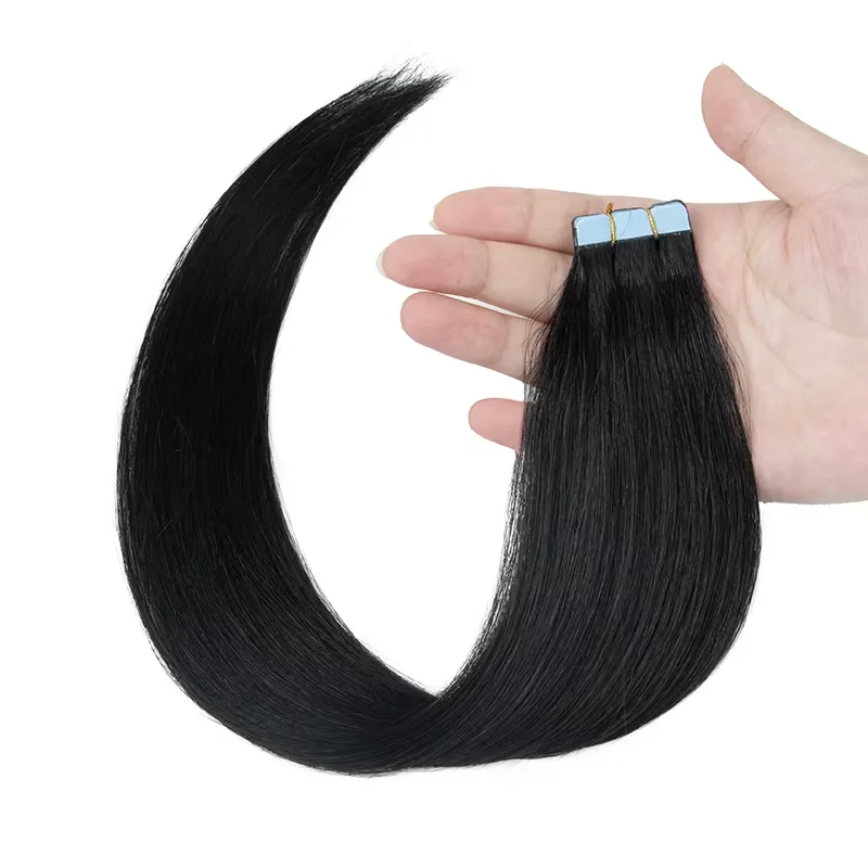 MRSHAIR Mini Nastro Estensioni Dei Capelli Nastro Naturale Dei Capelli Umani nelle Estensioni Dei Capelli 3x0.8 cm Nastro Invisibile 10 pz/pacco Per I Capelli Laterali