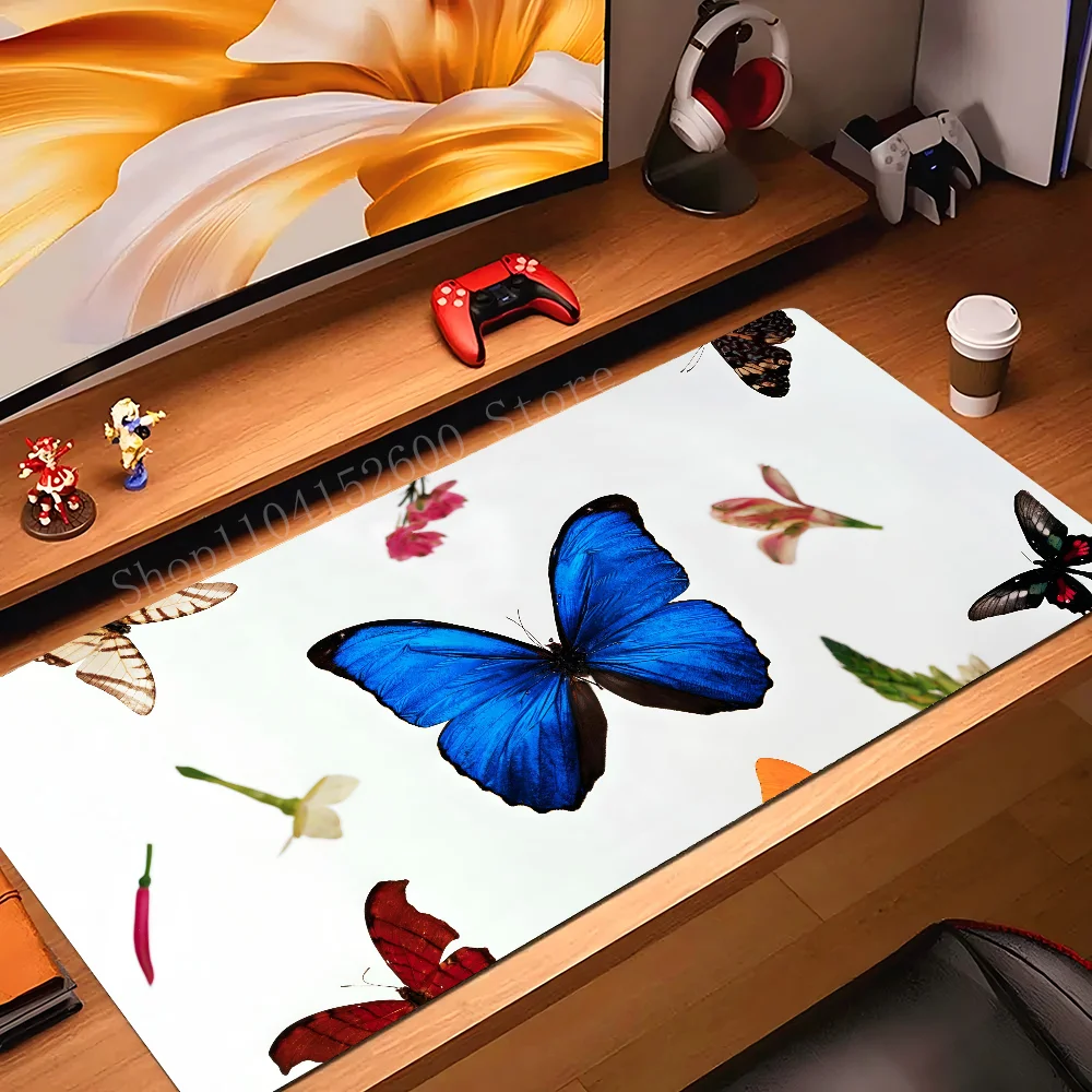 

Colorful Butterflies Mousepad Mouse Mat Desk Mat With Pad Gaming Accessories Prime Gaming XXL Keyboard Pad