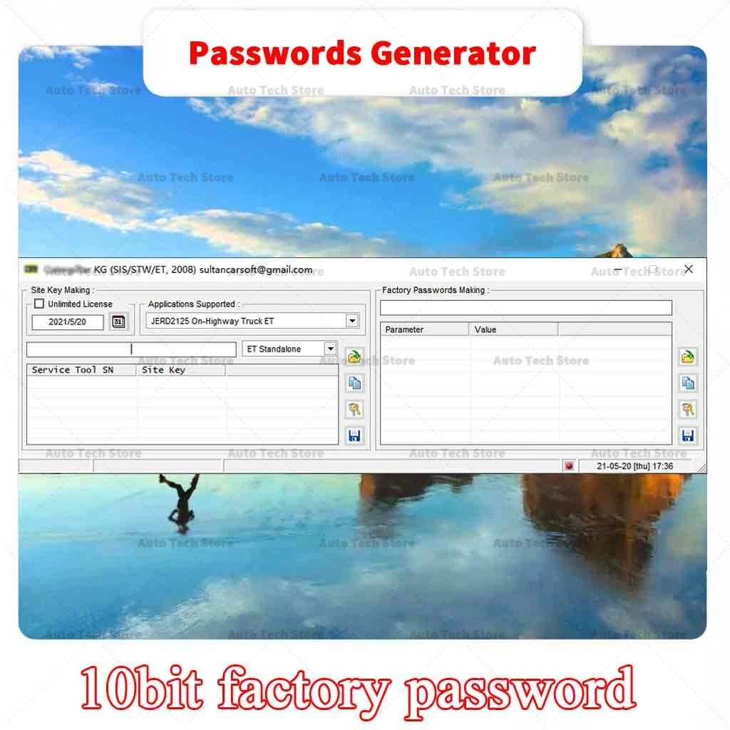 

CAT ET Factory 10 байт Пароли Изготовление Генератор Keygen 10 байт Поддержка Windows XP/Vista/7/8/10