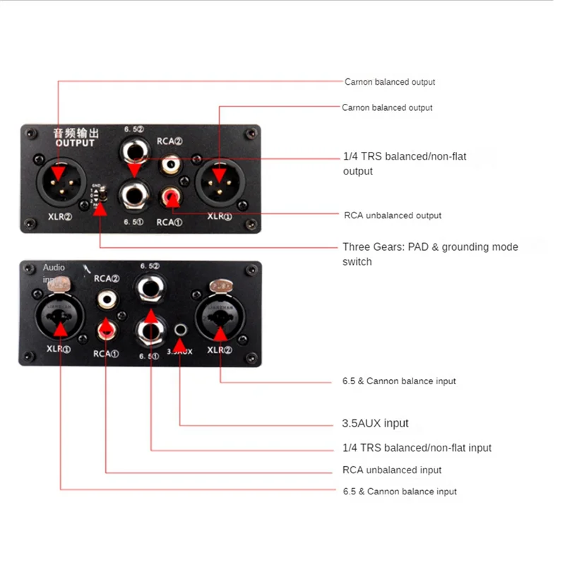 PRO X4 عازل الصوت عازل الضوضاء الصوتي 6.5 مم 3.5 مم XLR RCA عازل الضوضاء الصوتي، مرشح أرضي للفلتر الصوتي الحالي
