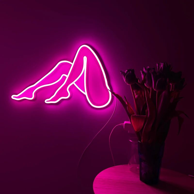 Leg Body Women Girl Neon Custom Bar Club Wall Decor Neon Light Bedroom Decoration Home Art Acrylic Woman Body Led Night Lights