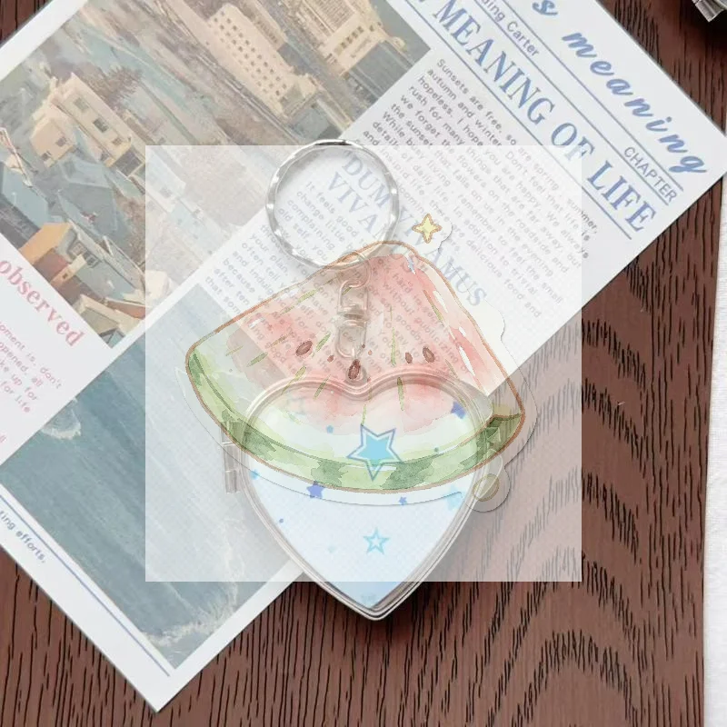 Cute Heart Acrylic Keychain Sturdy Alloy Hardware Transparent Pendant Ideal Gift for Girlfriend Birthday Souvenir