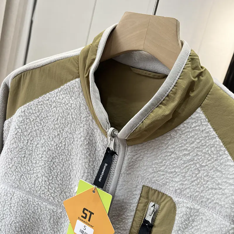 Für den Outdoor-Einsatz im Herbst und Winter ist dieser doppelseitige, warme, dicke, locker geschnittene Mantel mit Stehkragen sowohl für Männer als auch für Frauen geeignet. – Detail 11