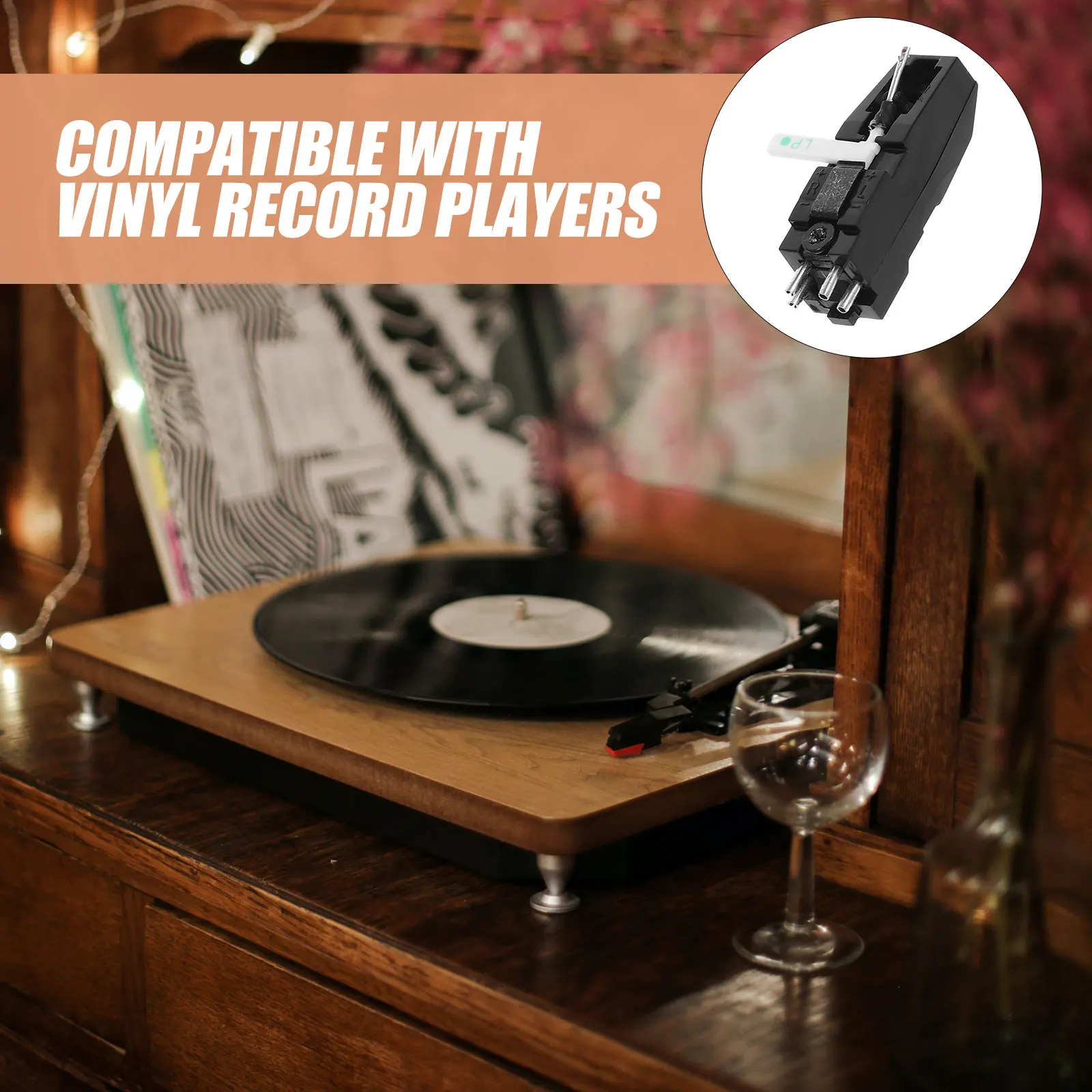 

Double Needle Record Player Cartridge Metal Replacement Vinyl Stylus Excellent Sound Reproduction Dual Side Structure