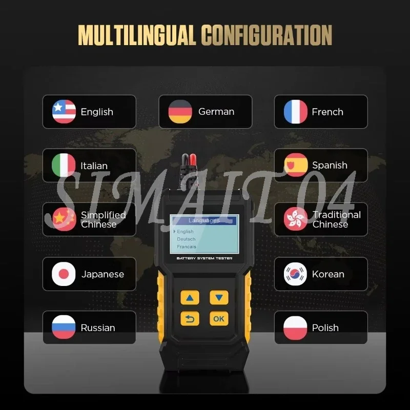 

Тестер автомобильных генераторов 100-2000 CCA, цифровой анализатор аккумуляторов для легковых и грузовых автомобилей