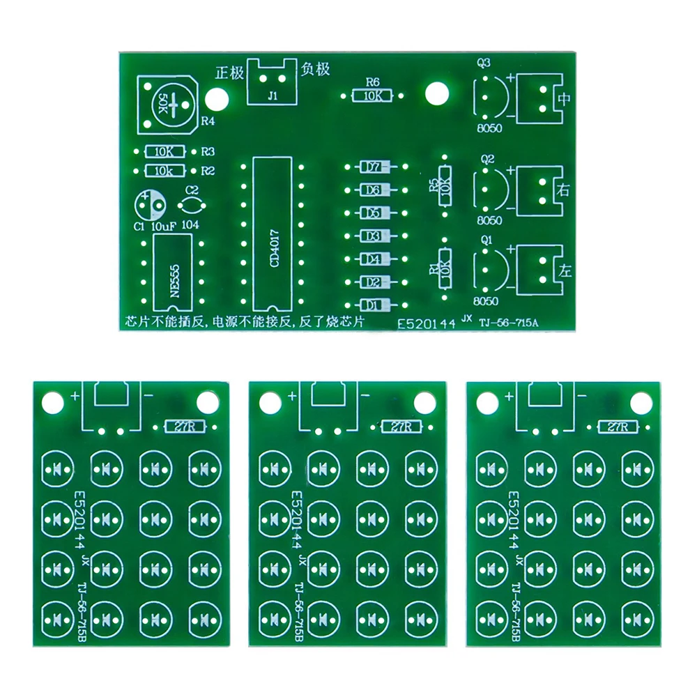 DIY Electronic Parts Kit - CD4017+NE555 Three Color LED Flow Light Production - Red White Blue Flow Light Learning Module