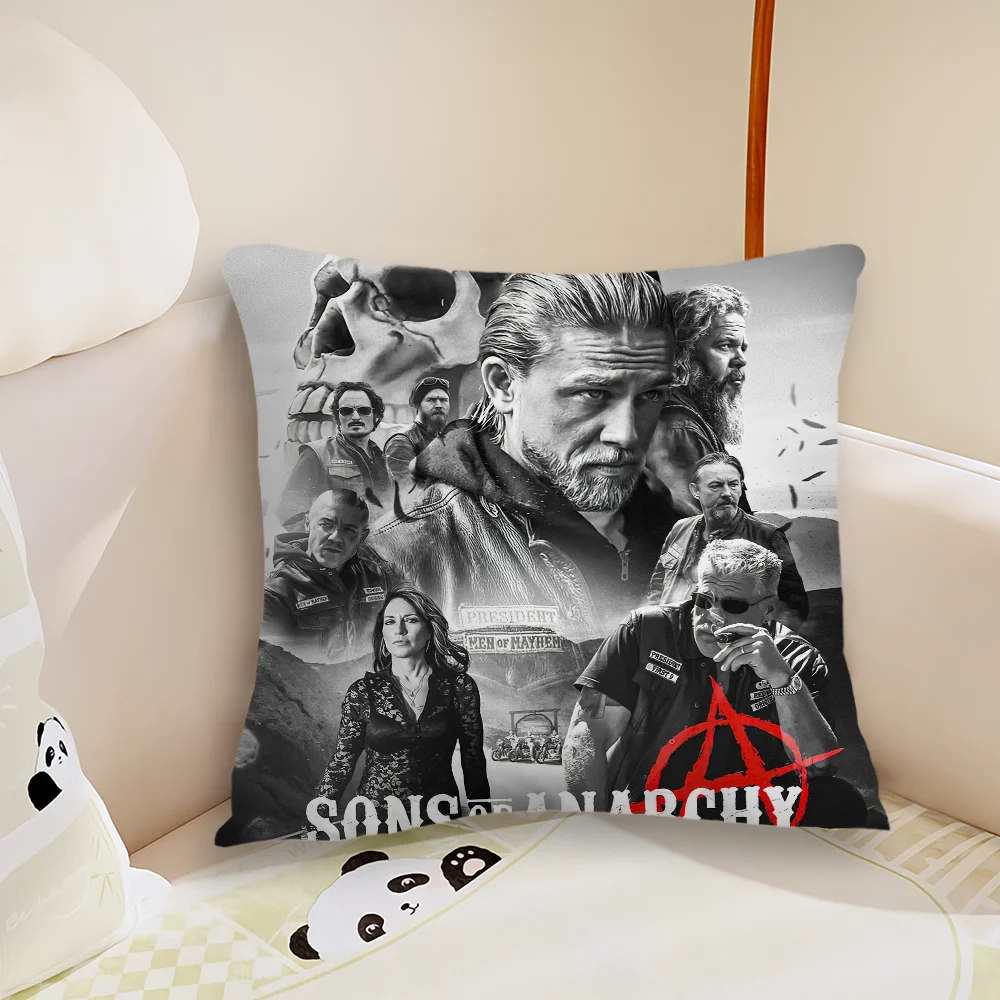 Hot TV S-Sons Of A-Anarchy Pillow Case Living Room Sofa Cushion Cover Suitable For Home Bedroom Room Decoration