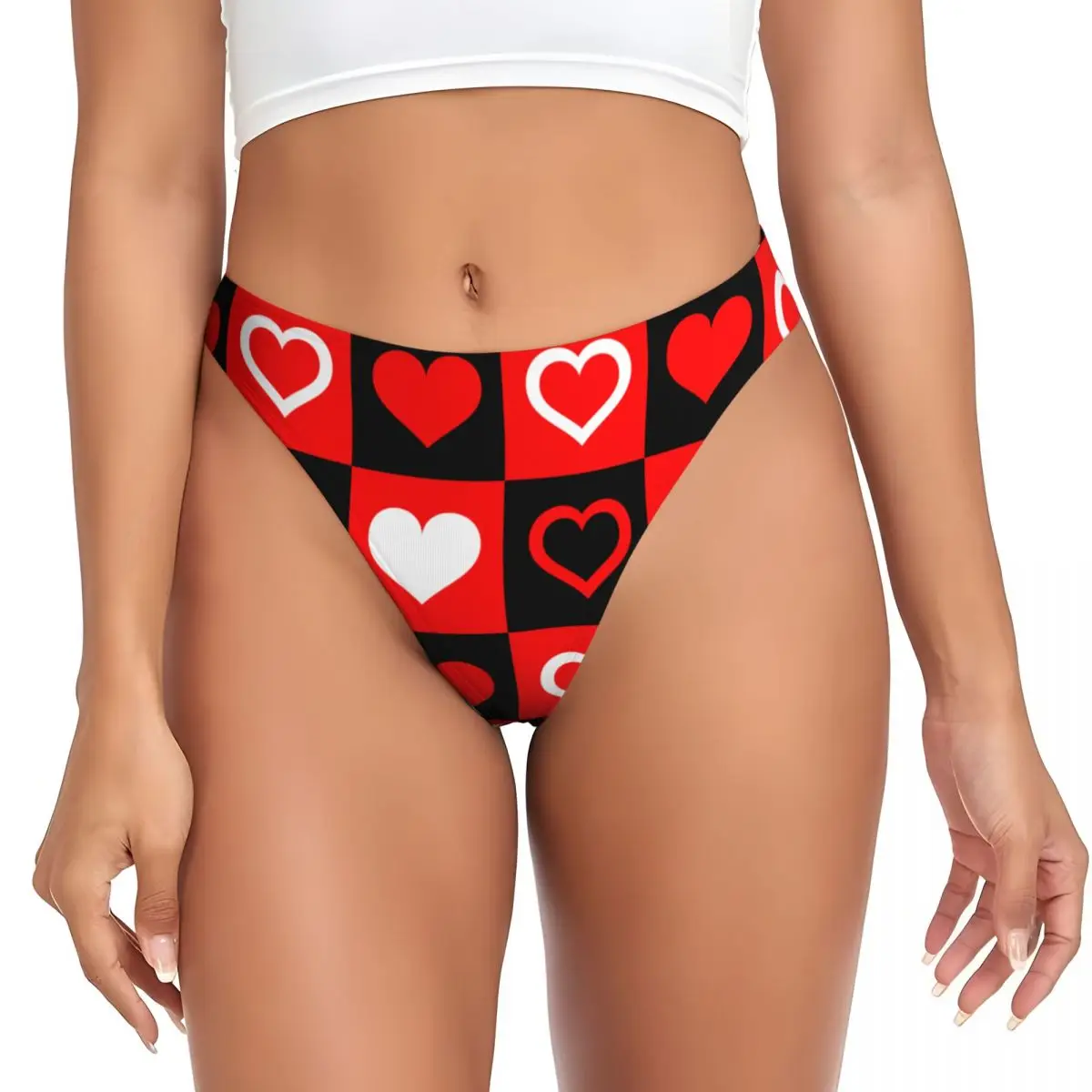 Custom Women's Love Background G-string Personalised Thongs Breathable Panties Underwear