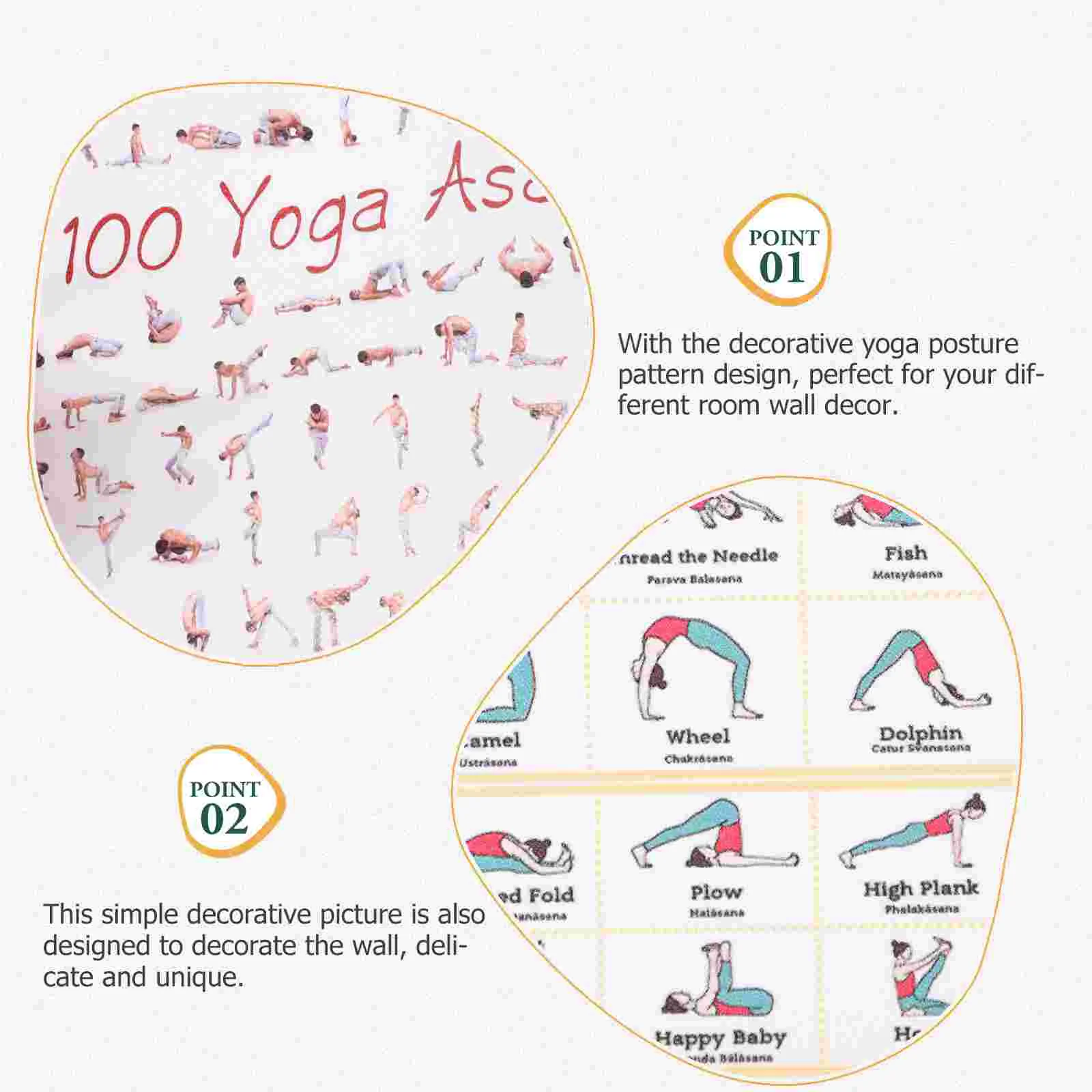 6 Pcs Yoga Poster Posters Workout for Gym Accessories Fitness Wear-resistant Canvas Poses Chart Decorative Wall