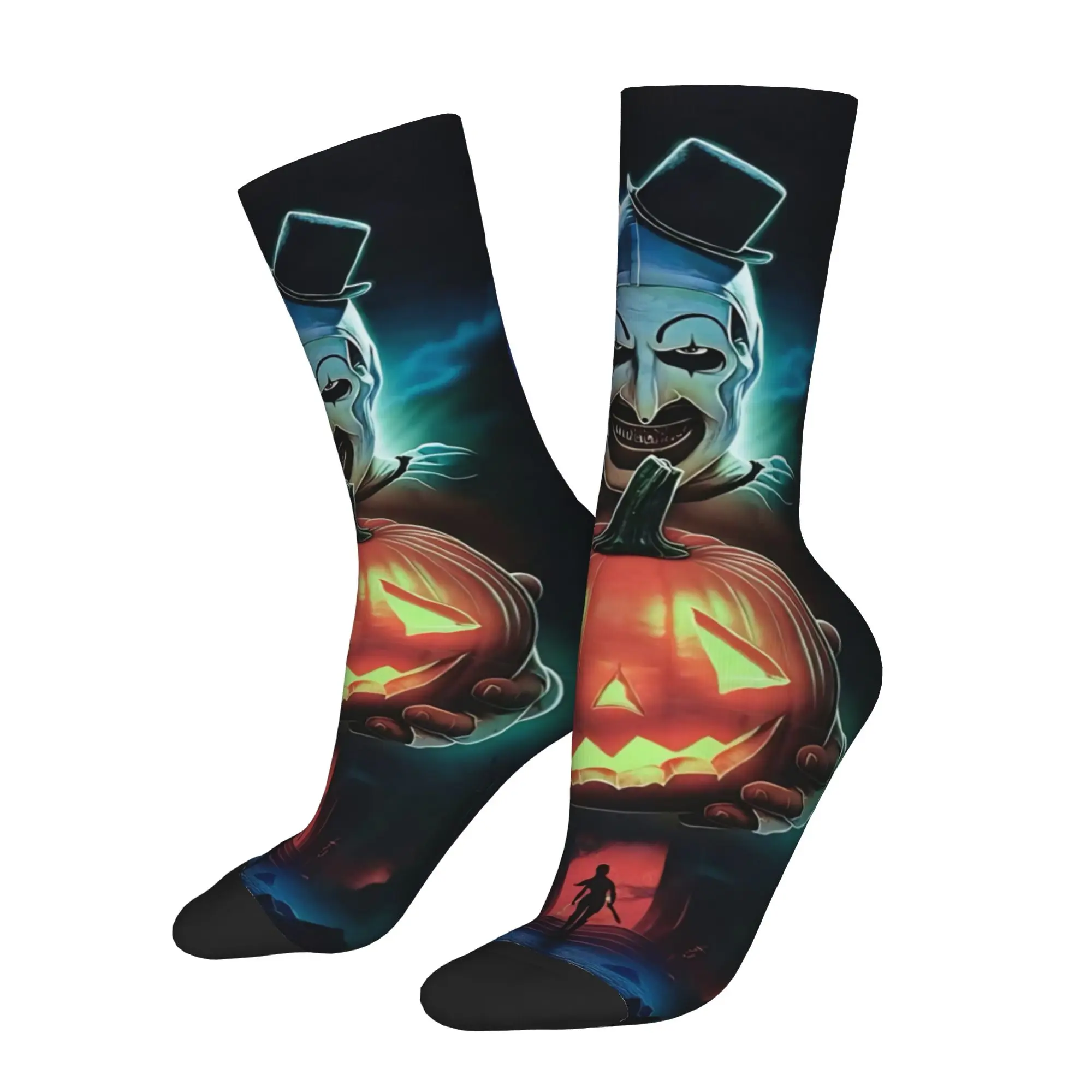 Happy Funny Male Men Socks Terrifier Halloween Pumpkin Sock Horror Movie Graphic Women's Socks Spring Summer Autumn Winter