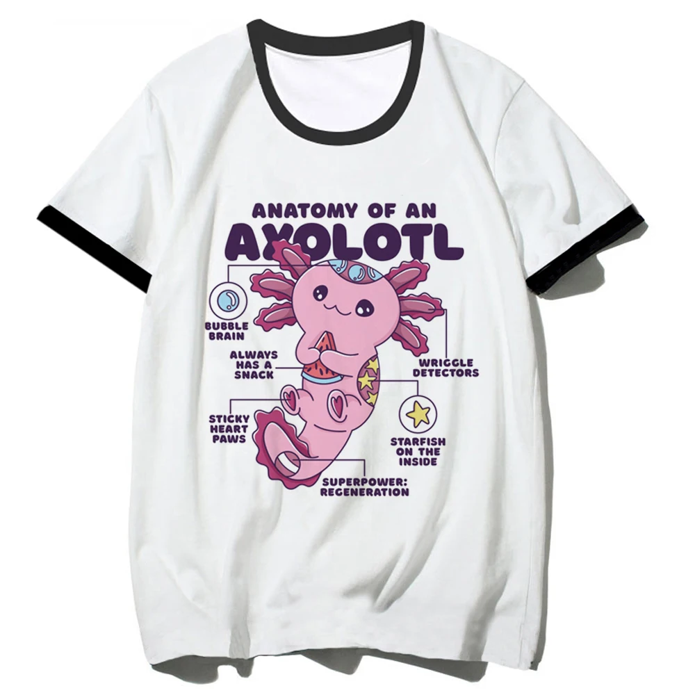 

Футболка Ajolote Axolotl, женская футболка Y2K с мангой, одежда для девушек в стиле Харадзюку