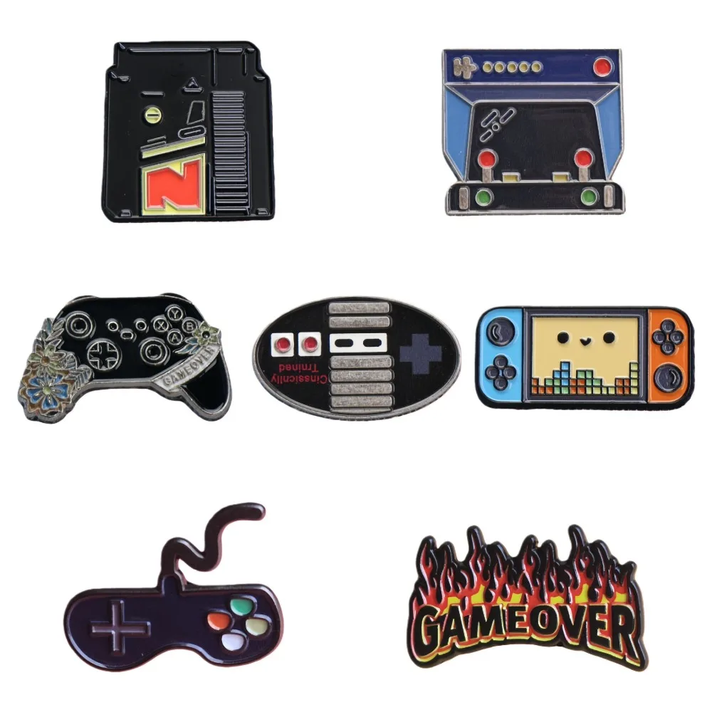 Retro-Gaming-Themen-Pins: Einzigartige Legierungsabzeichen für Gamer, modische Accessoires für Kleidung und Rucksäcke – Detail 2