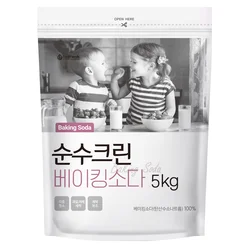 SoonsuClean 베이킹소다 5kg 파우치 +스푼1개 1등급원료 저자극 세정제 친환경 가루세제 세탁세제 청소용품