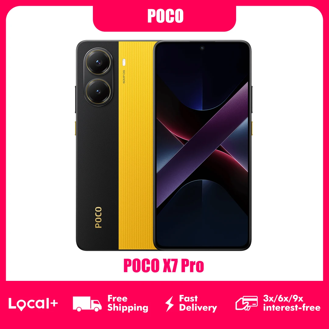 POCO X7 Pro Version mondiale téléphone portable 256GB/512GB dimension 8400-Ultra 6.67 "120Hz affichage 6000mAh 5G NFC