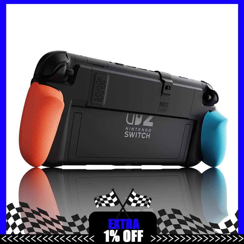 

Savage Raven By Skull & Co. NeoGrip For Nintendo Switch 2 Replaceable Ergonomic 6 Grip Sliding Rail Design Protective Cases