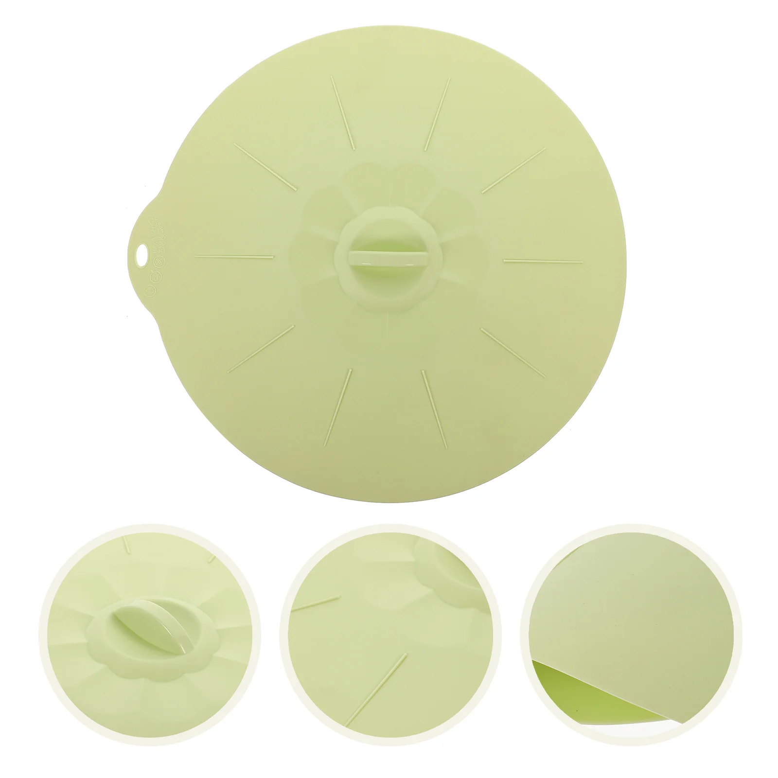 غطاء حفظ من السيليكون بدرجة الطعام كبير جدًا مستدير أخضر للوحة وعاء عموم شفط ختم قابل لإعادة الاستخدام آمن للاستخدام في غسالة الأطباق