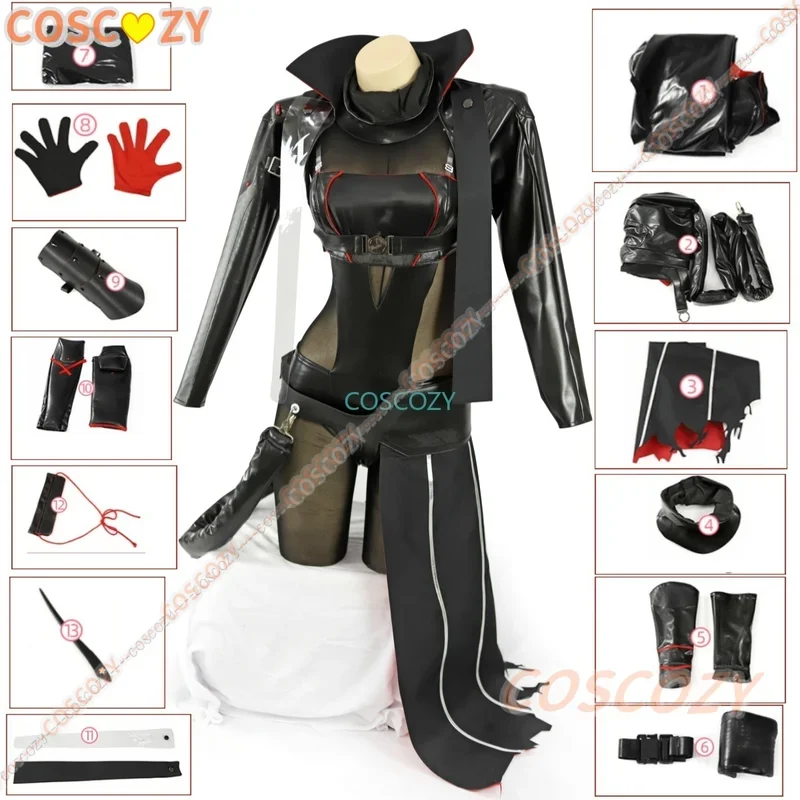 Game Nikke The Goddess of Victory Scarlet Black Shadow Cosplay Costume 13pcs/set Woman Black Cosplay Costume Sexy Uniform